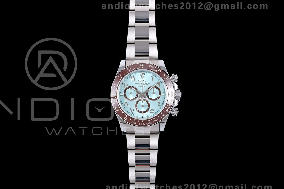 Daytona 126506 QF 1:1 Best Edition Ice Blue Arabic Dial on SS Bracelet JH4131 Free Sprung  (Weighted) 193g